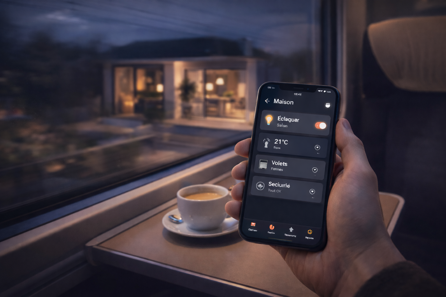 Pilotage de la maison à distance depuis un smartphone