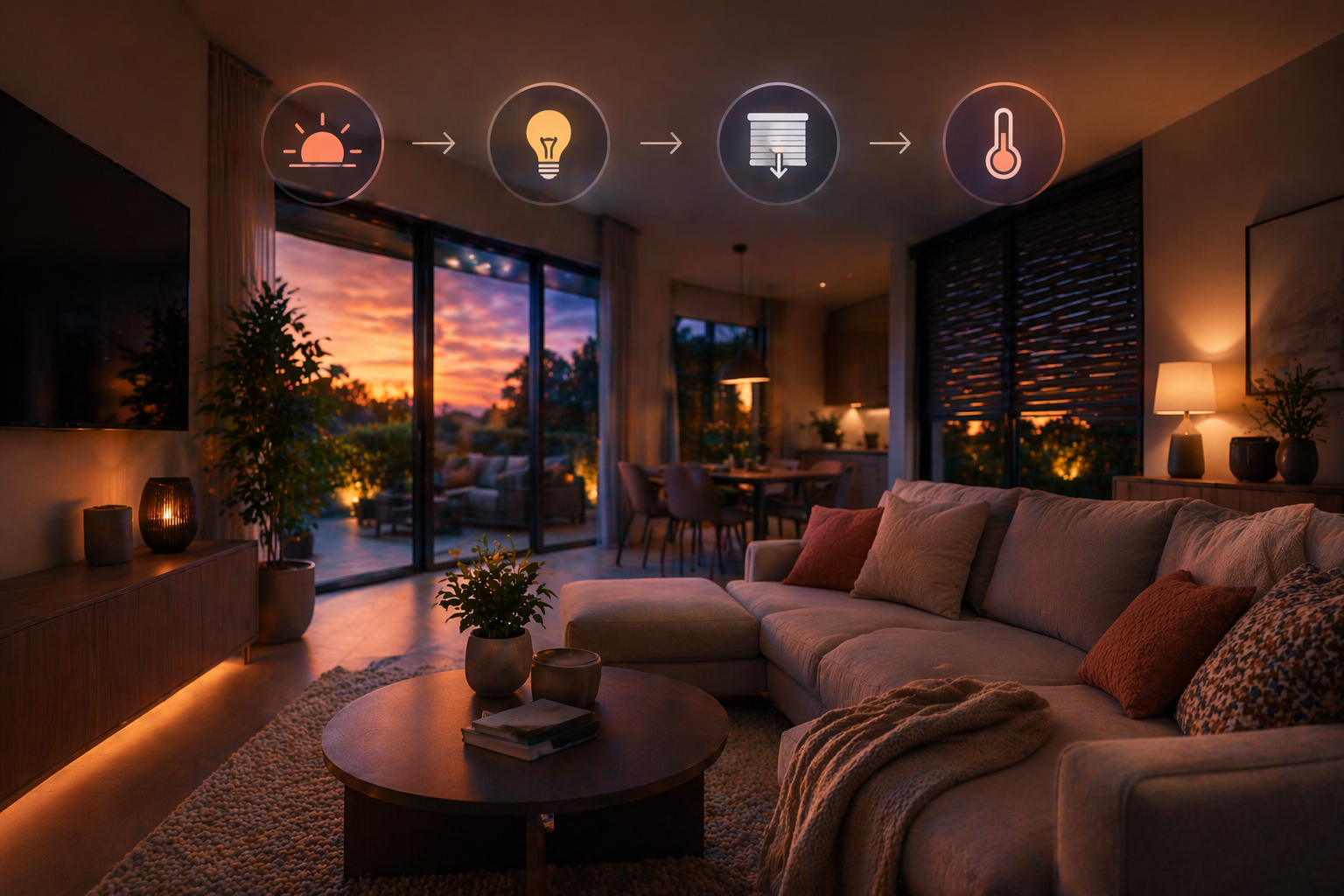 Maison connectée avec scénarios automatiques