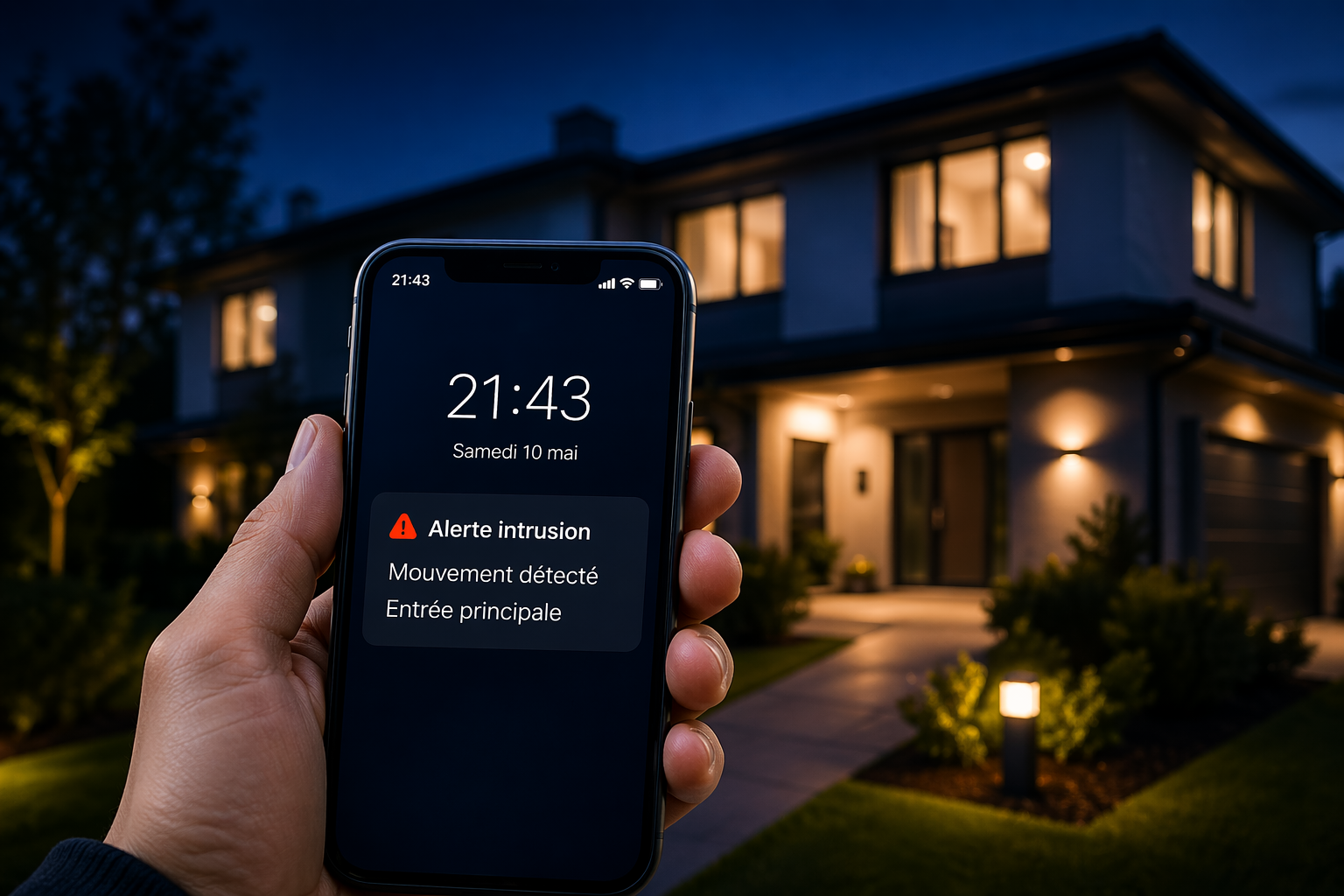 Alerte intrusion reçue sur smartphone